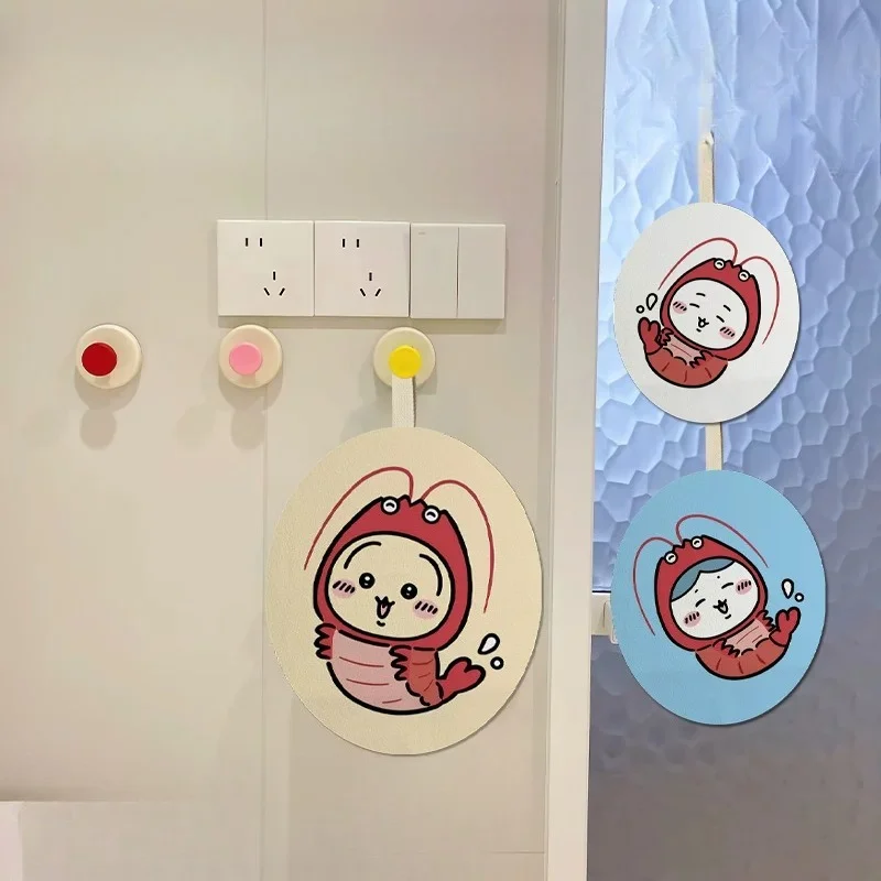 Фото Полотенце для рук Chiikawa Hachiware Usagi Kawaii в стиле аниме, с забавными выражениями, подвесное, быстро впитывающее воду, быстросохнущее, для кухни №1