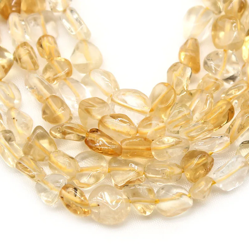 

Natural Stone 5-8mm Irregular Yellow Citrines Crystal Loose Spacer Beads For Jewelry Making DIY Accessories Bracelet 15"Inches