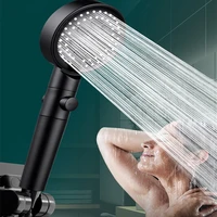 shower head 6 modes adjustable high pressure water saving nozzle one key stop water massage shower head for bathroom accessories