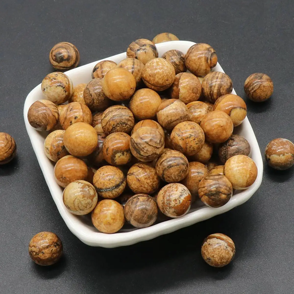 

16PCS 12MM Picture Jasper Stress Relief Spheres & Balls Polished Meditation Balancing Home Decoration Crystal Beads