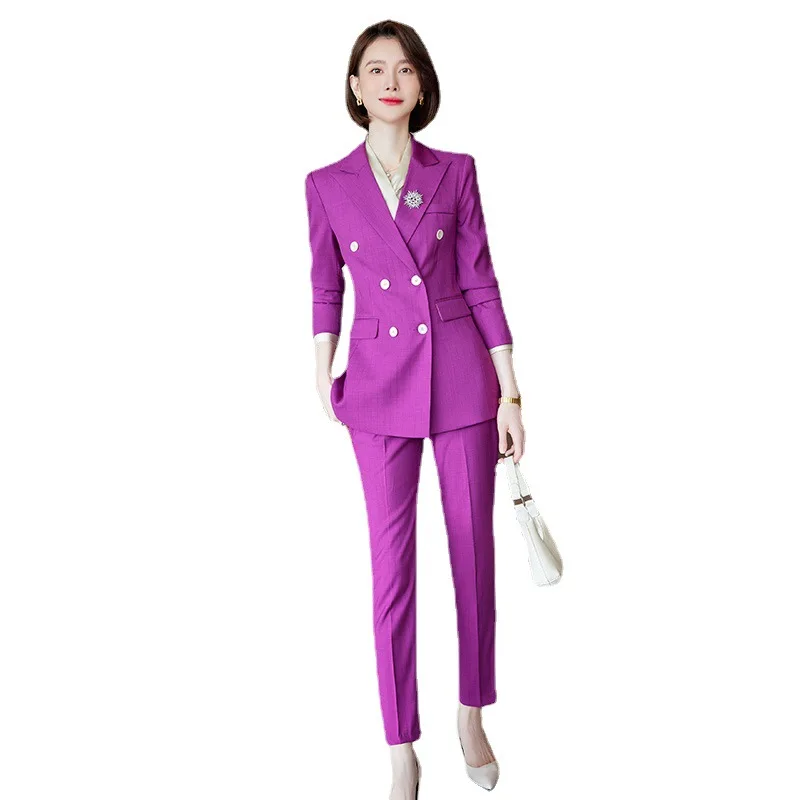 

Women Business Suits With Pants and Jackets Coat Autumn Winter Career Interview Job Ladies Office Styles Professional Pantsuits