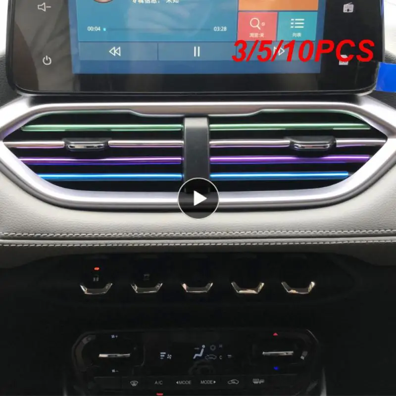 

3/5/10PCS Abs High-bright Electroplating Mesh Clip Strip Universal Car Tuyere Decorative Strip Durable Practical Clamping Strip