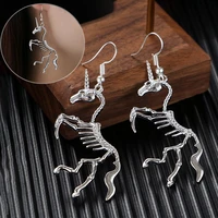 new women gift girl wedding party dangle earrings horse pendant skeleton drop earrings novel