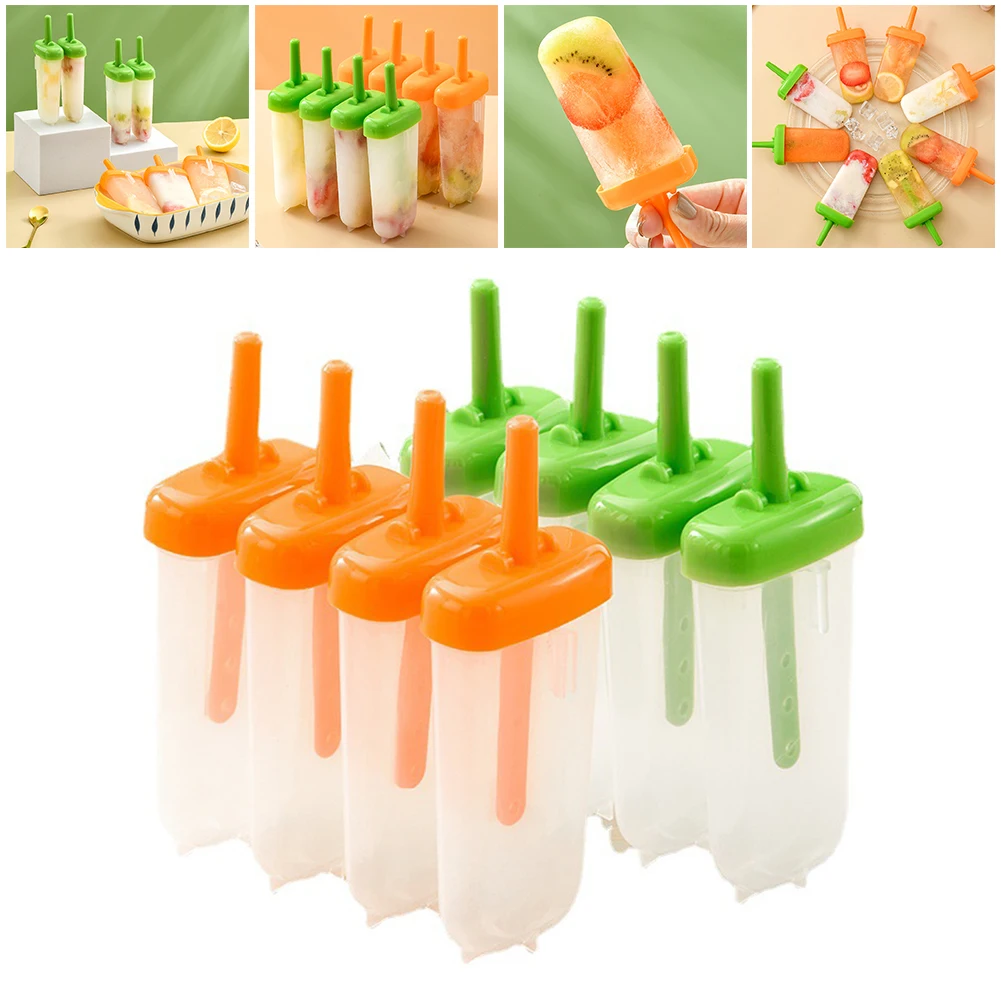 

4/8pcs DIY Ice Lolly Cream Mold Detachable Popsicle Maker Frozen Yogurt Icebox PP Rectangle Ice Cream Makers Mold