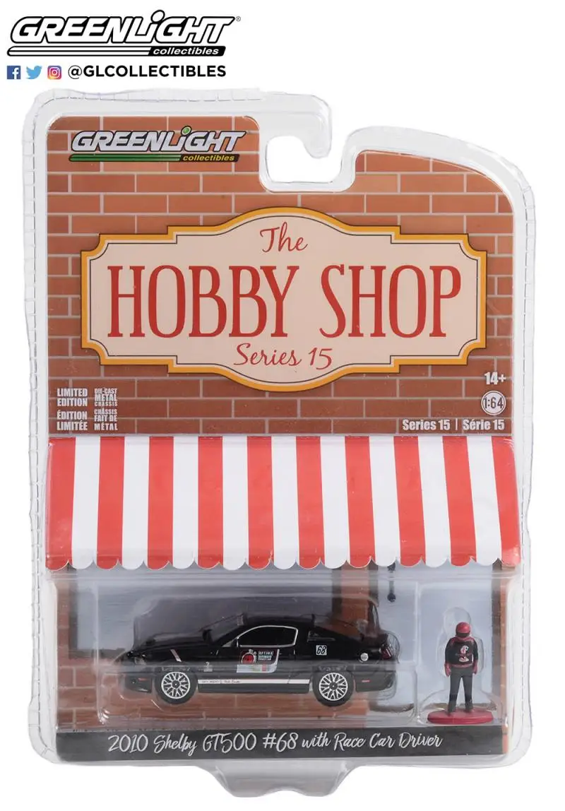 

GreenLight 1/64 2010 Ford Mustang Shelby GT500 #68 Коллекционная версия, металлическая литая модель гоночного автомобиля, детские игрушки, подарок
