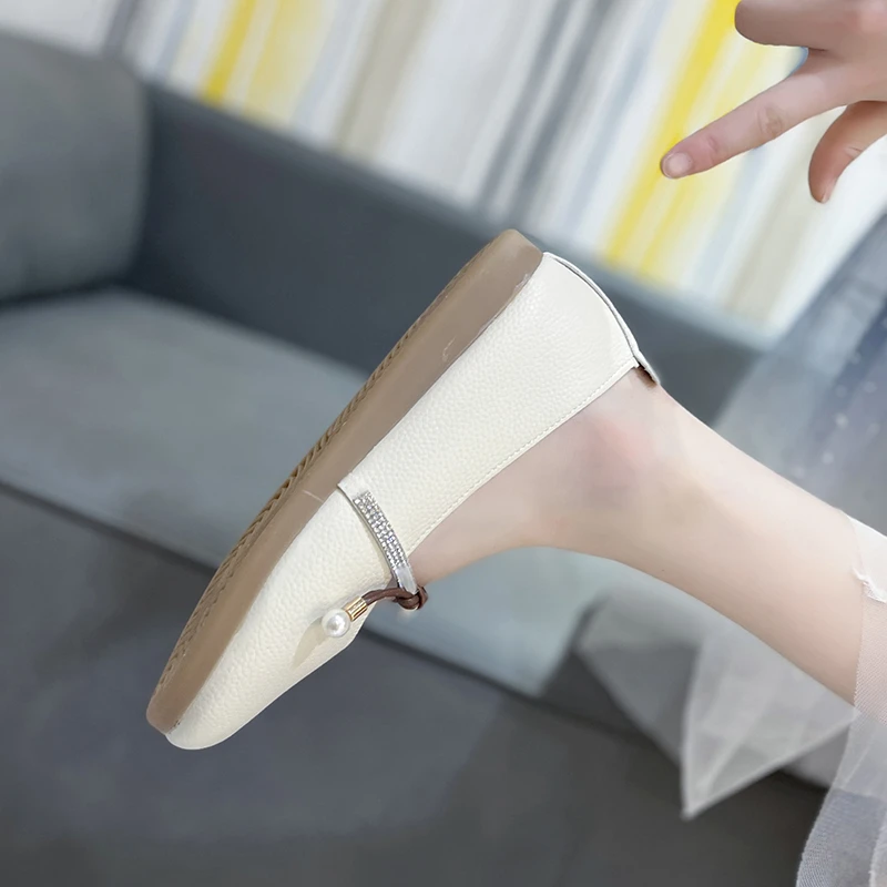 Summer Women's Shoes Genuine Leather  Mother's Shoes Soft Bottom Comfortable Loafers Women Work Shoes Comfortable for Work