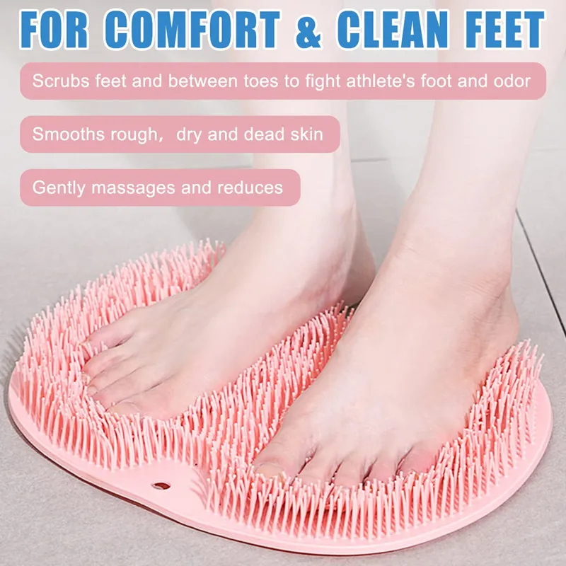 

Lazy Bath Massage Anti-skid TPR Pad Foot Wash Brush With Suction Cup Round Footstone Shower Bathroom Tool