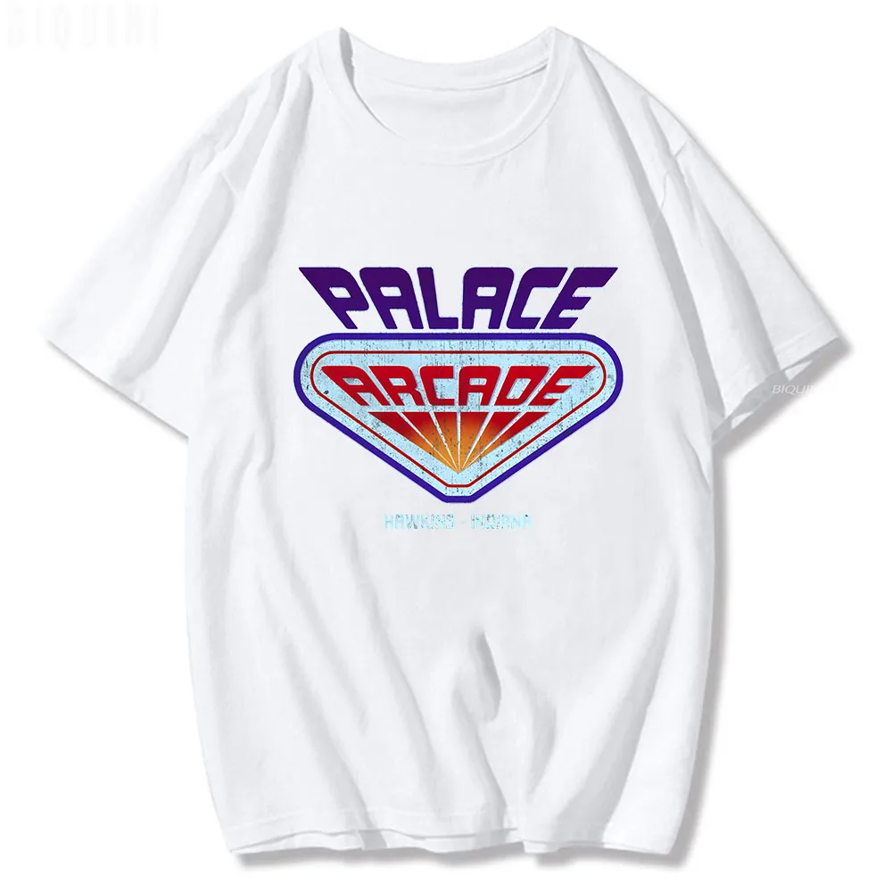 

Stranger Things Palace Arcade T Shirt 100% Cotton Diamond Streetwear Harajuku Tshirts Casual Loose Unisex Tops Large Size Prints