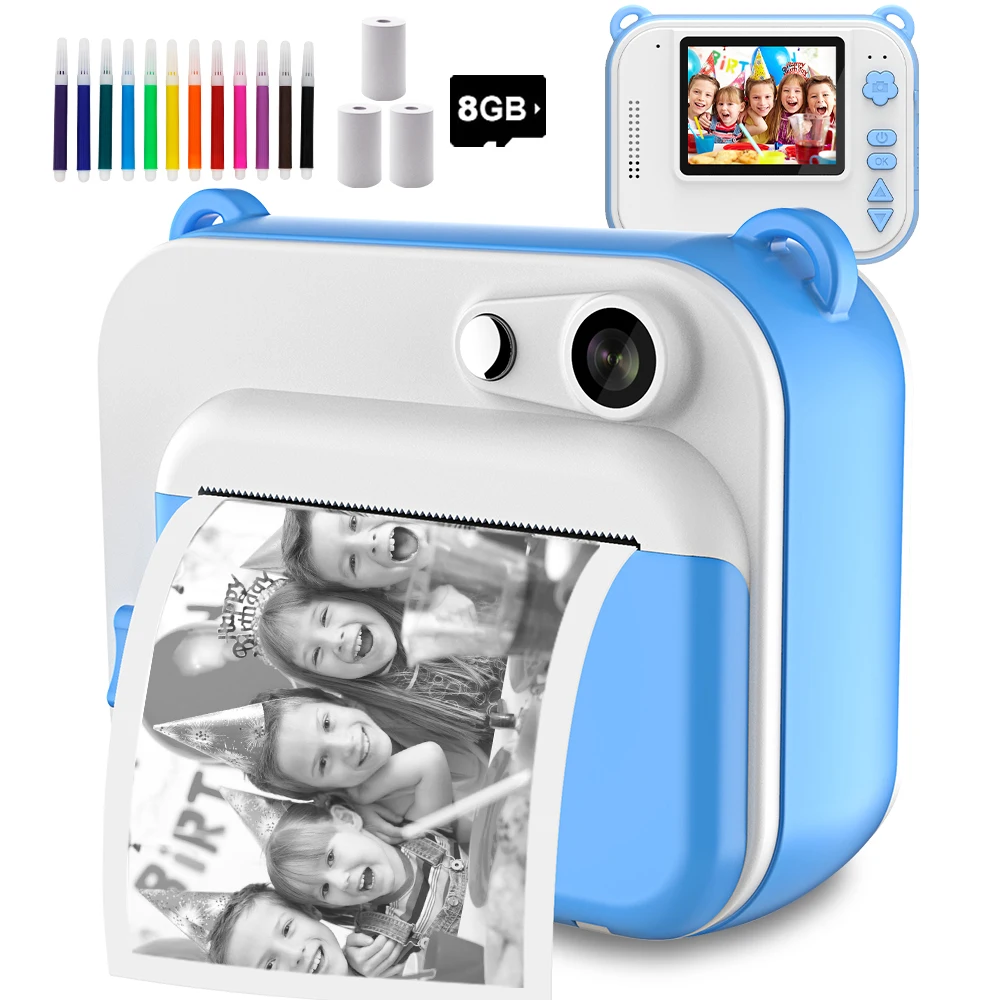 Children's Instant Print Camera With Thermal Printer Kids Digital Photo Camera Girl's Toy Child Camera Video Boy's Birthday Gift