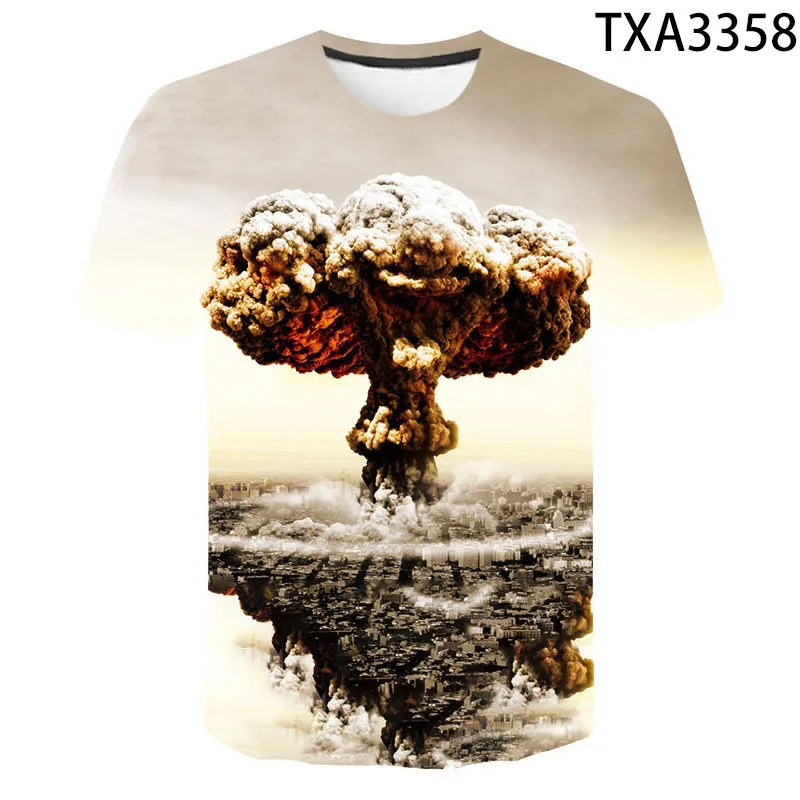 

Summer Atomic Bomb Explosion 3D T Shirts Casual Men Women Children Fashion Short Sleeve Boy girl Kids Printed T-shirt Tops Tee