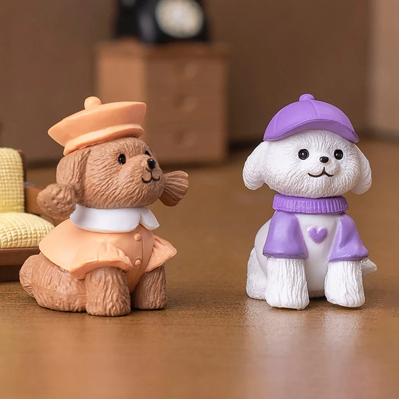 6 шт. настольные аксессуары фигурки миниатюры милая имитация собаки померанского