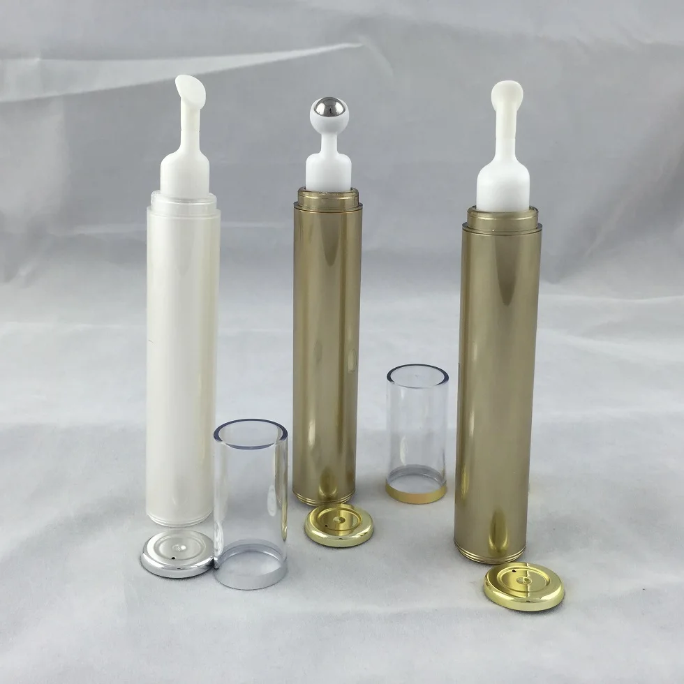 

15ML gold/silver airless plastic lotion bottle or airless eyecream bottle with airless pump can used for Cosmetic Packaging