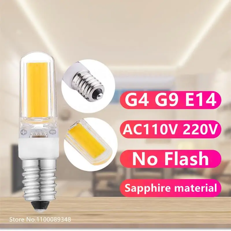 

5PCS G4 G9 E14 LED Bulb Dimmable 6W 220V 110V Lampadas COB LED Light Lamp Bombillas Luz Warm Cool WhiteReplace 60W Halogen Lamp