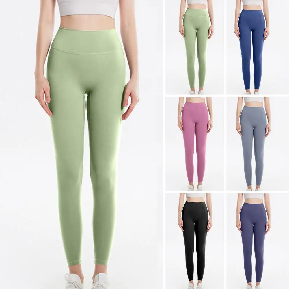 Fitness Women Sport Seamless Leggings High Waist Elastic Solid Yoga Leggings Gym Jogging Quick Dry Push Up Slim Pants Female