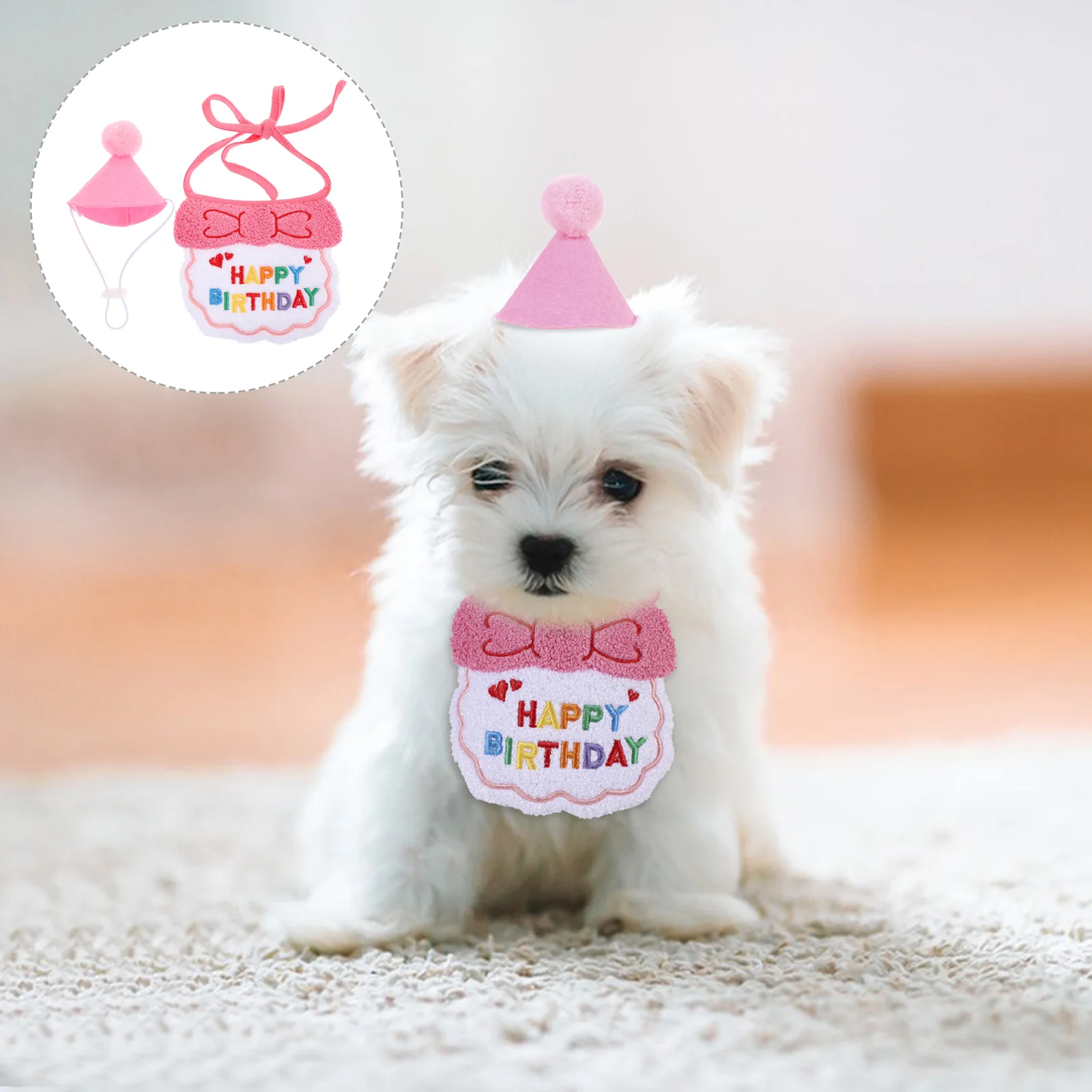 

Birthday Dog Bandana Hat Cat Pet Scarf Costume Triangle Puppy Party Neckerchief Headwear Dogs Cap Bibs Decoration Outfit Happy