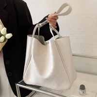 new big plaid womens shoulder bag quality soft leather tote bag solid color designer handbags large capacity female shopper bag