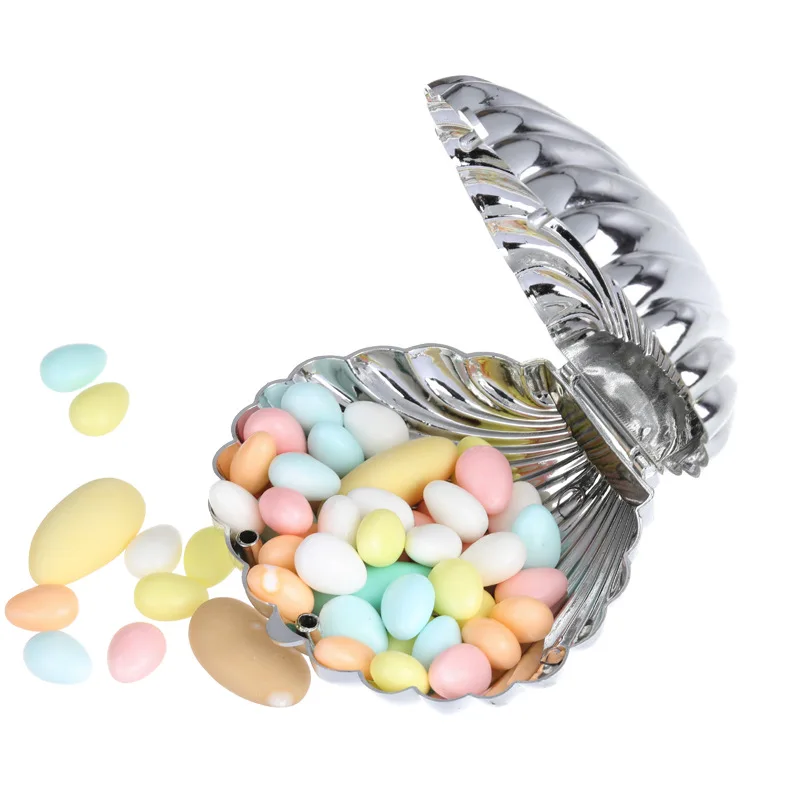 

10pcs Round Plastic Candy Boxes Color Creative Shell Jewelry Storage Box for Wedding Birthday Party Gift Packaging Box