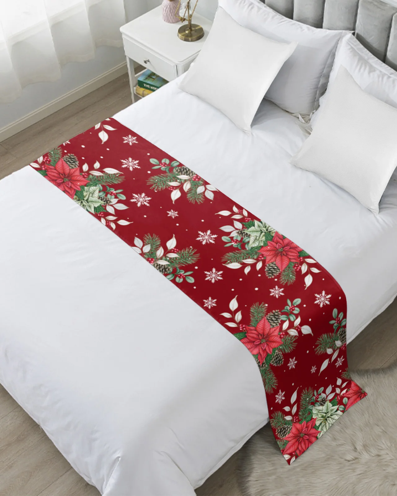 Рождественское зимнее Пальчиковое дерево ягоды украшение для кровати дома отеля