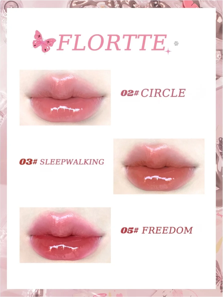 FLORTTE BUTTERFLY HELLO BEAUTY Girl's World LIP LACQUER NON-STICK CUP Оттенок для губ HD Высокие цветные помады