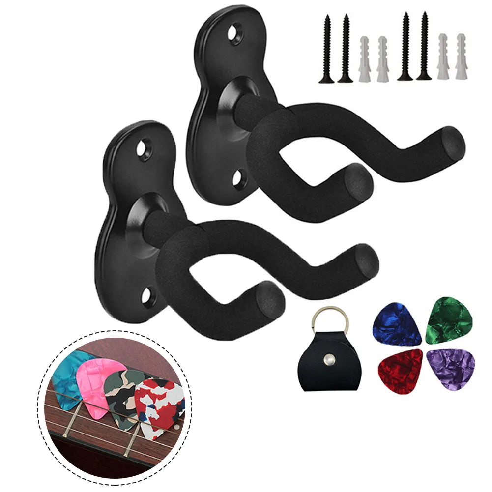 

2pcs Guitar Hangers Rack Kits Hot Sale 117x95x60mm Adjustable Display Wall Mount Holder Electric Guitar Neck Holder Accessories
