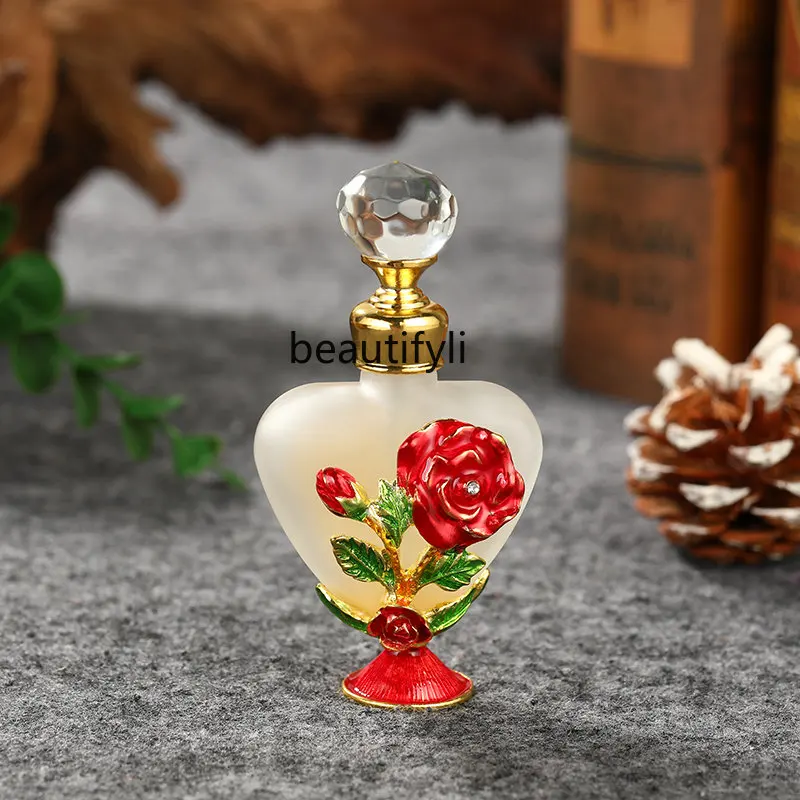 

zq 10ml European Retro Leakproof Perfume Sub-Bottles Glass Agarwood Essential Oil Empty Bottle