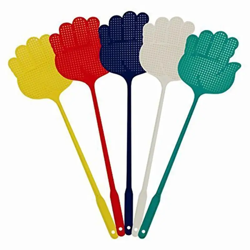 

5pcs Palm Shaped Flyswatter Plastic Fly Swatters Mosquito Pest Control Insect Killer Home Kitchen Accessories Random Color