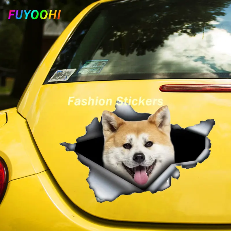 

Самоклеящаяся наклейка FUYOOHI Akita для собак, домашних животных, автомобильная наклейка, водонепроницаемые Автомобильные украшения на бампер, заднее стекло, ноутбук, выберите размер