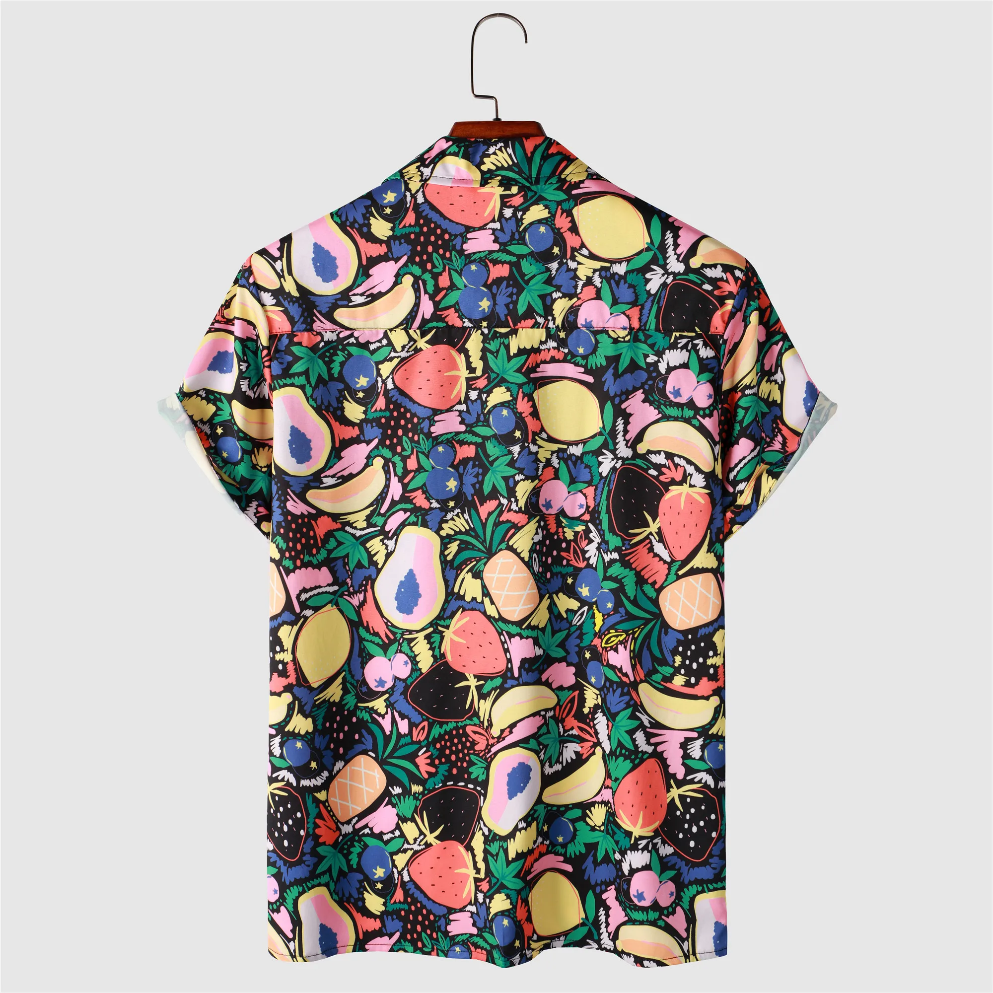 OSCN7 Casual Printed Short Sleeve Shirt Men Street 2022 Hawaii Beach Oversize Women Fashion Harujuku Shirts for Men 2206