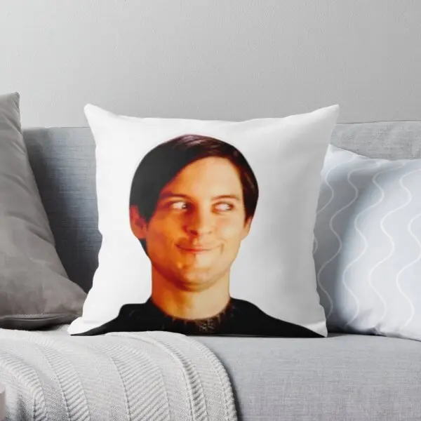 

Tobey Maguire Funny Face Stickers Masks Printing Throw Pillow Cover Soft Throw Decor Bedroom Comfort Bed Pillows not include