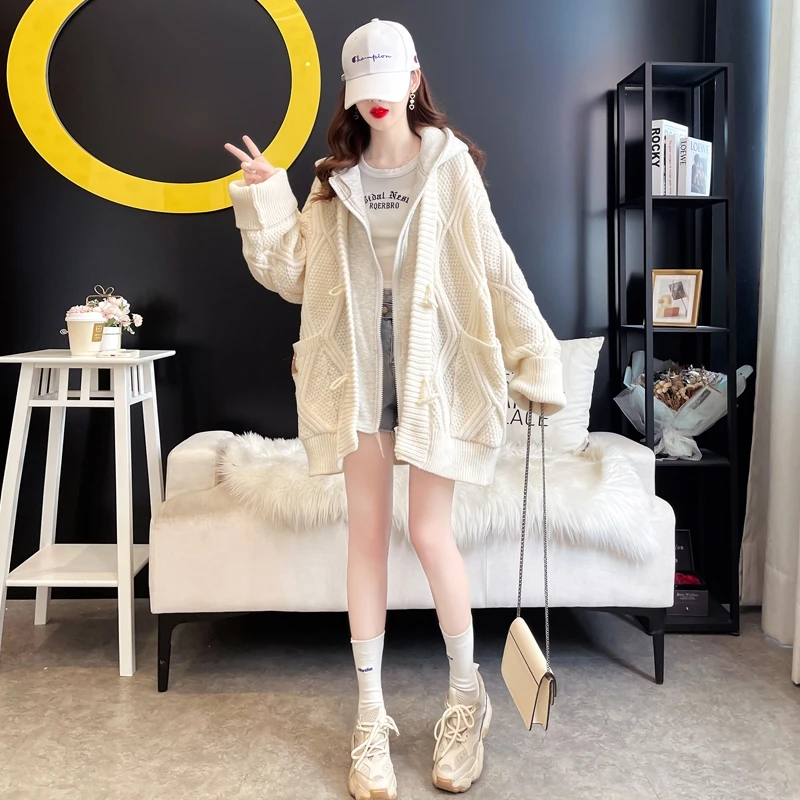 Осенне-зимний плотный кардиган свитер куртка женская верхняя одежда новинка 2023