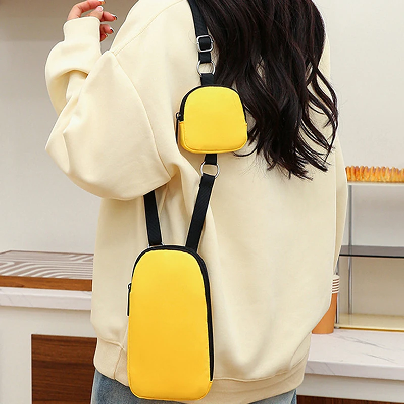 

Новые сумки через плечо 2 в 1 Женская универсальная маленькая сумка для телефона 2023 простая сумка-мессенджер на одно плечо включает отдельный кошелек