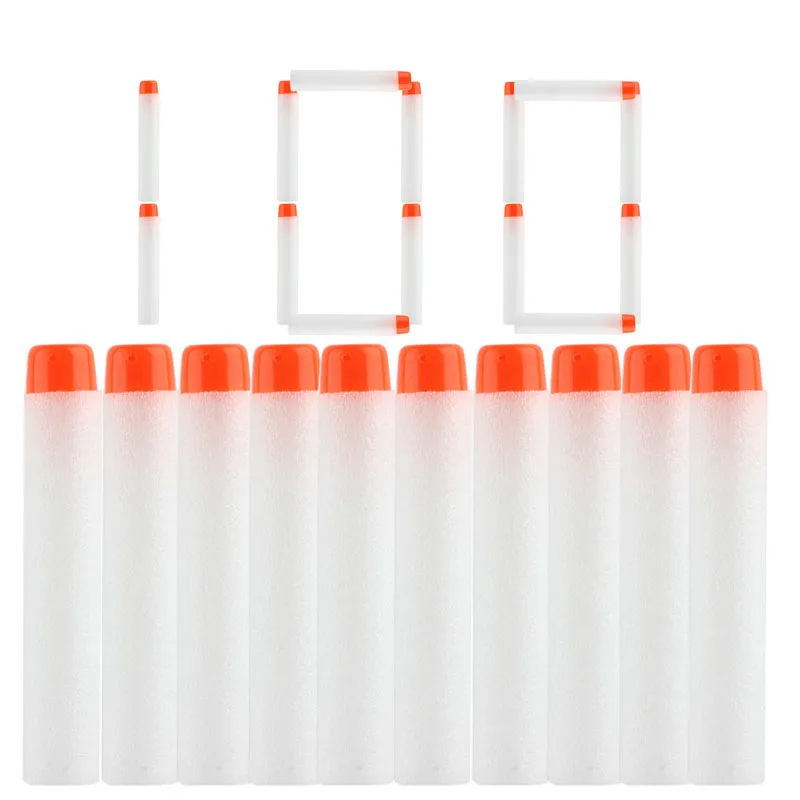 

100/200pcs For Nerf Bullets EVA 7.2cm White Luminous Soft Bullet Hollow Hole Head for Nerf Toy Gun Accessories for Nerf Blasters
