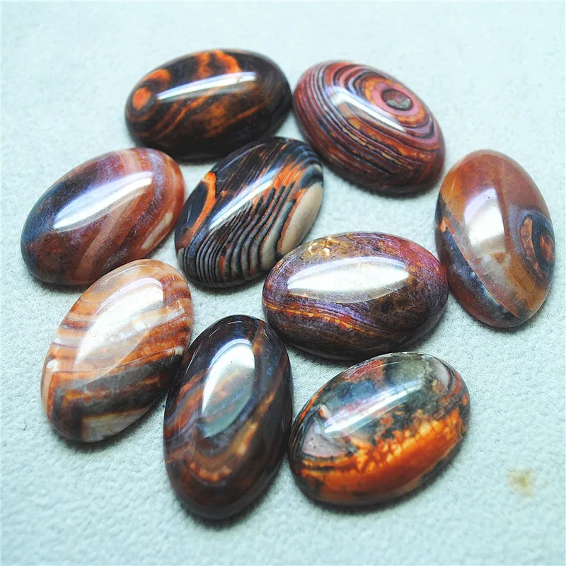 

6PCS Nature Agate Stone Cabochons No Hole Oval Shape 20X30MM Unique Beads Accessories Wholesale Free Shippings