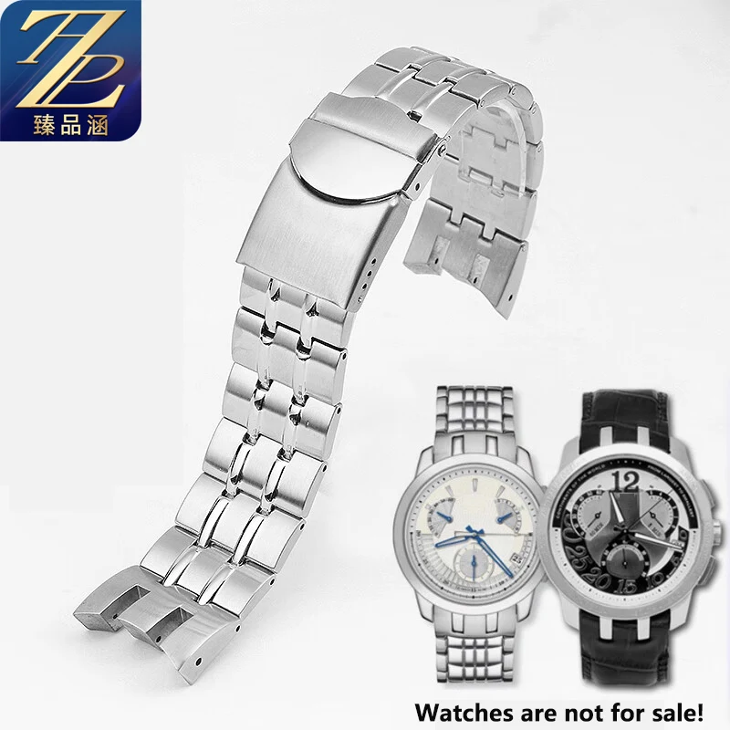 21 мм однотонный изогнутый вогнутый стальной ремешок для часов с выпуклым ртом