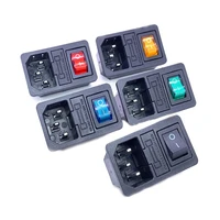 2pcs 250v 10a rocker switch with fused inlet power socket fuse switch connector plug 3 in 1 ac power outlet overload protection