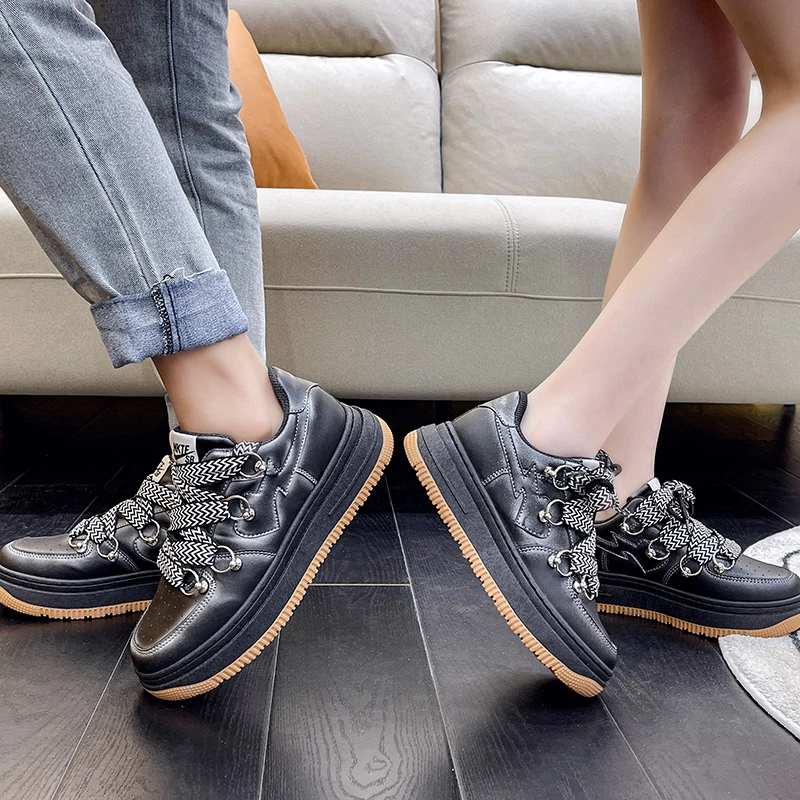 Women's sports shoes large size fashion all-match sports shoes 2022 spring and autumn thick bottom running casual couple shoes