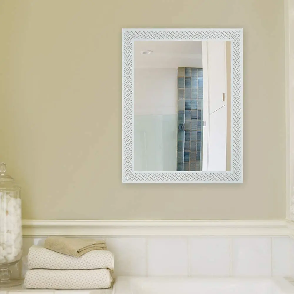 

Decorative Mirror, 37x47 cm, Scratched White, Mirror Suitable for Men Shaving Women Makeup Portable Travel Bathroom Accessories