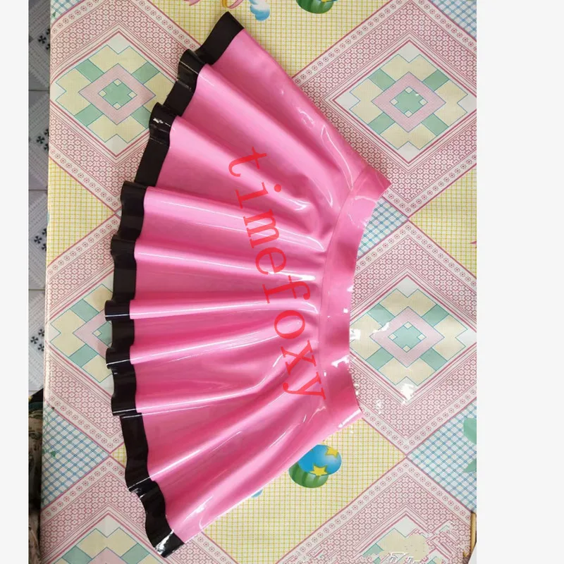 Фото Плиссированная юбка-солнце из латекса 100% года женская резиновая мини-складная