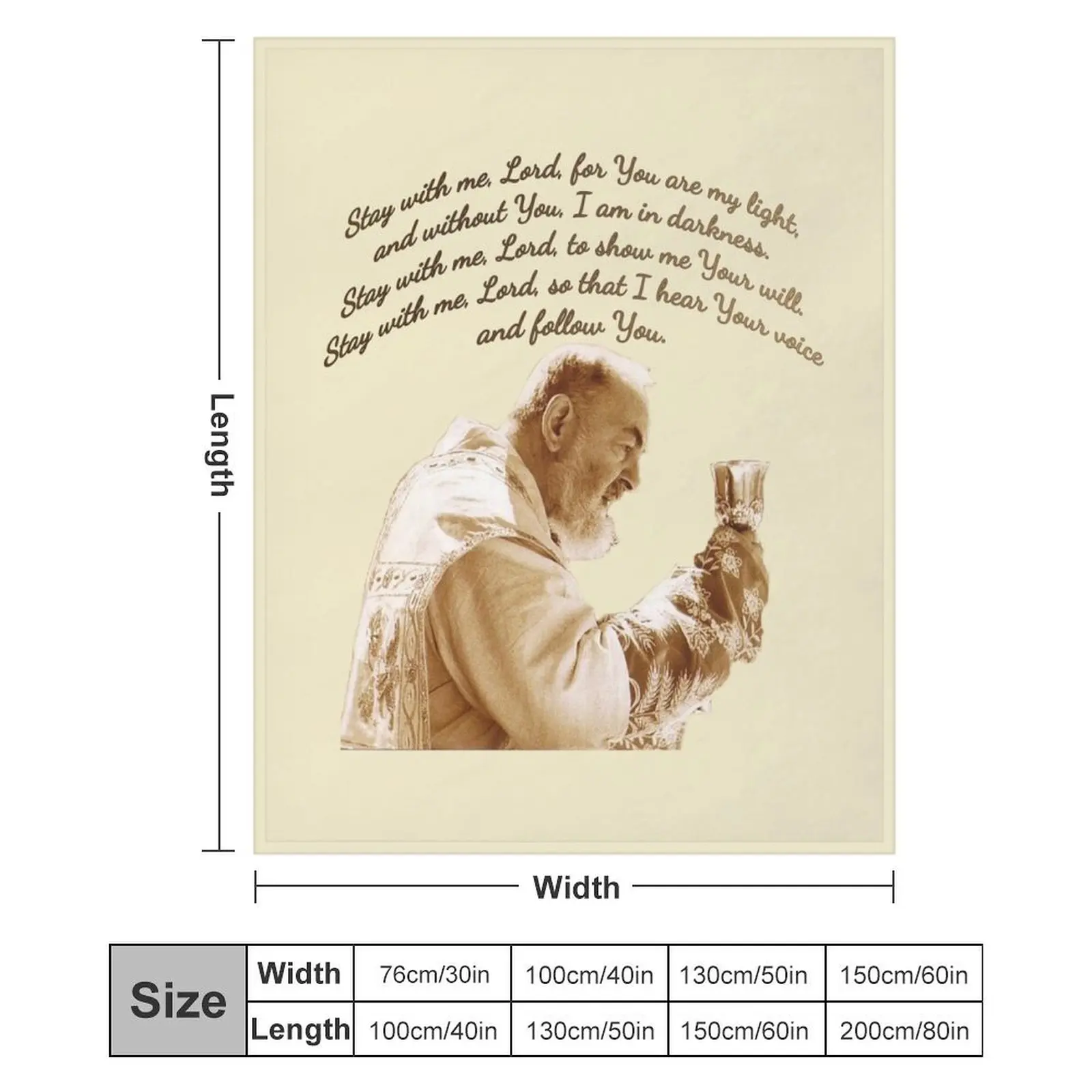 Падре Пиэрельцина Оставайся со мной Господь Плед на зиму Туристическое