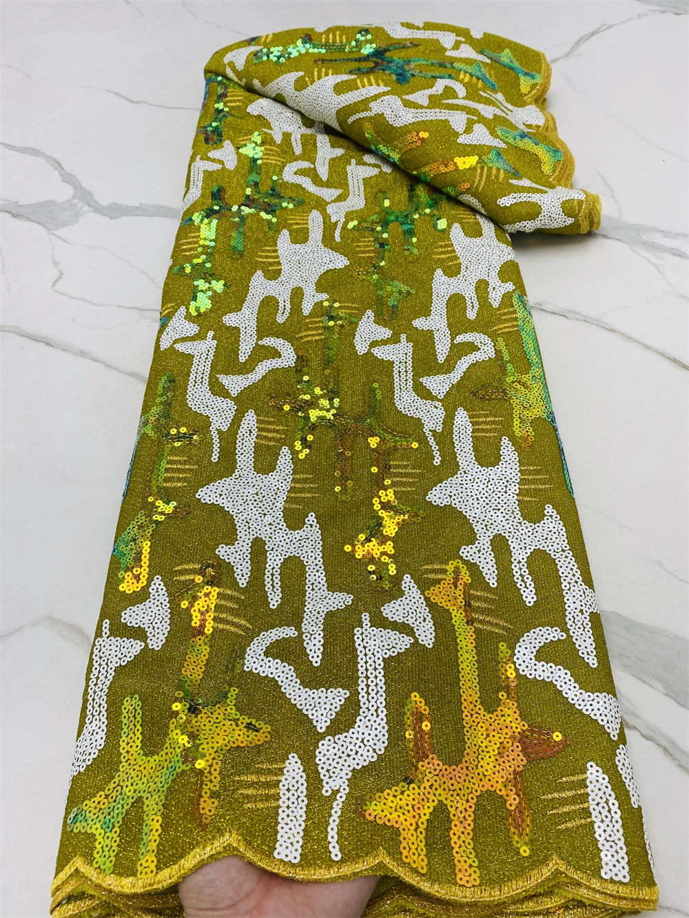 

African Velvet Sequined Lace Fabric High Quality Embroidery Nigerian French Lace Fabric For Woman Wedding Party Sewing 4703B