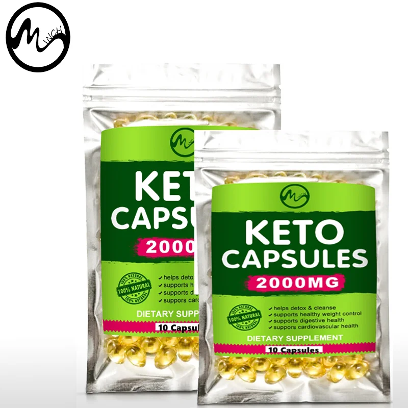 

Minch Keto Capsules Ketone Slimming Supplement Fat Burner Suppress Appetite Boost Energy Weight Loss Gel Vitamin A Improve Body