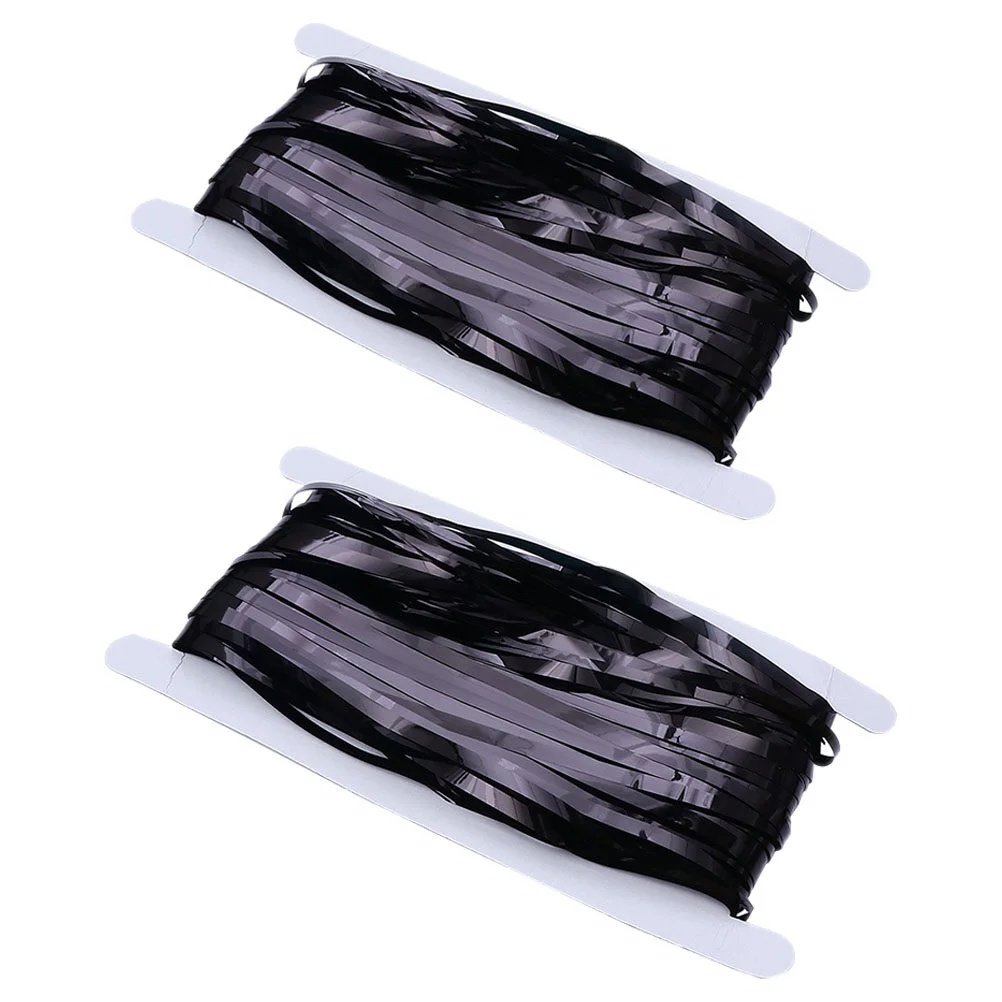 

2 Pcs Black Out Drapes Party Supplies Fringe Curtains Curtain Backdrop For Party Baby Shower Stripe Curtains The Pet Disco