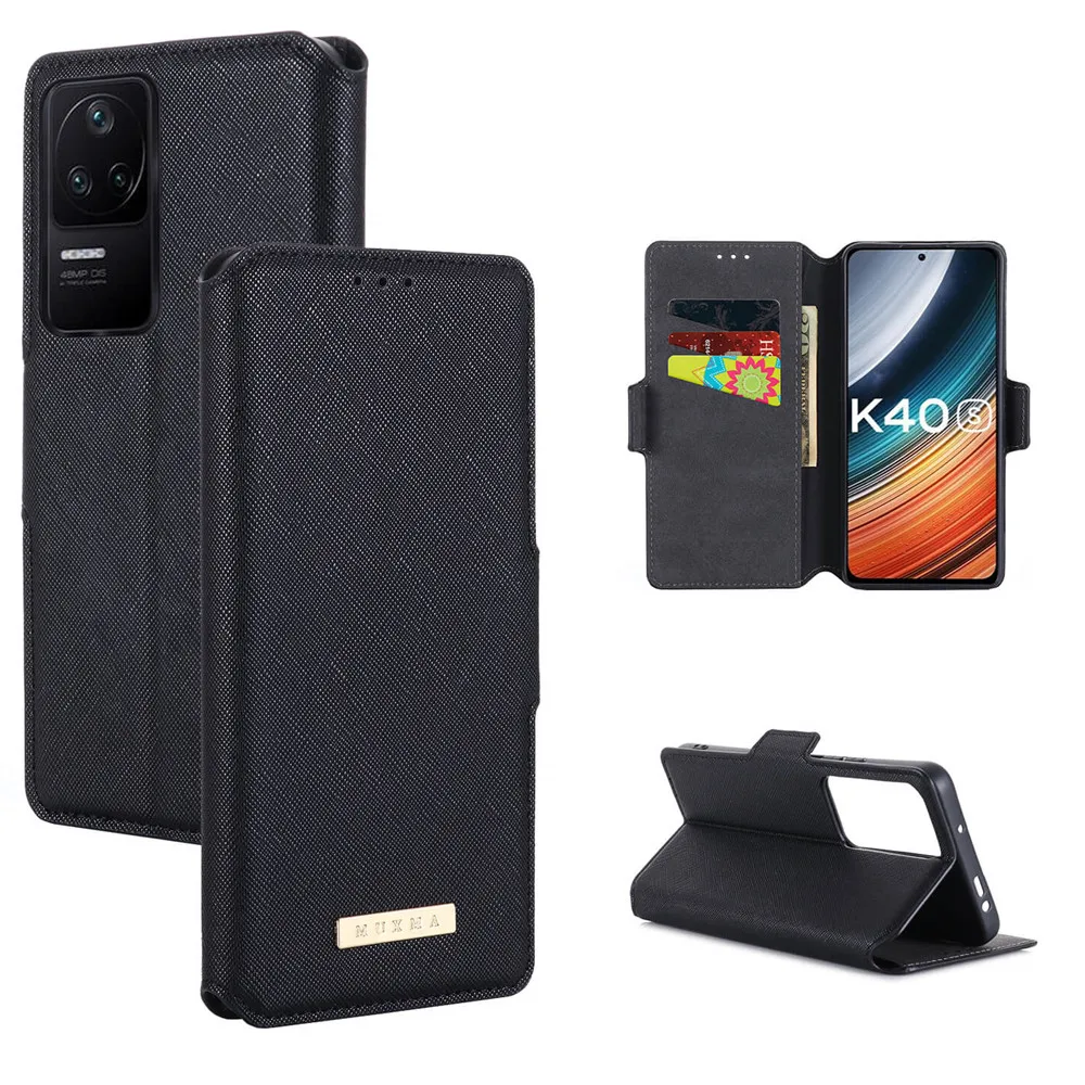 Флип с магнитной застежкой кожаный флип-чехол для Redmi K40/K50/K60/Poco X3 X4 X5 Mi 12 Pro Note 8 9 10X