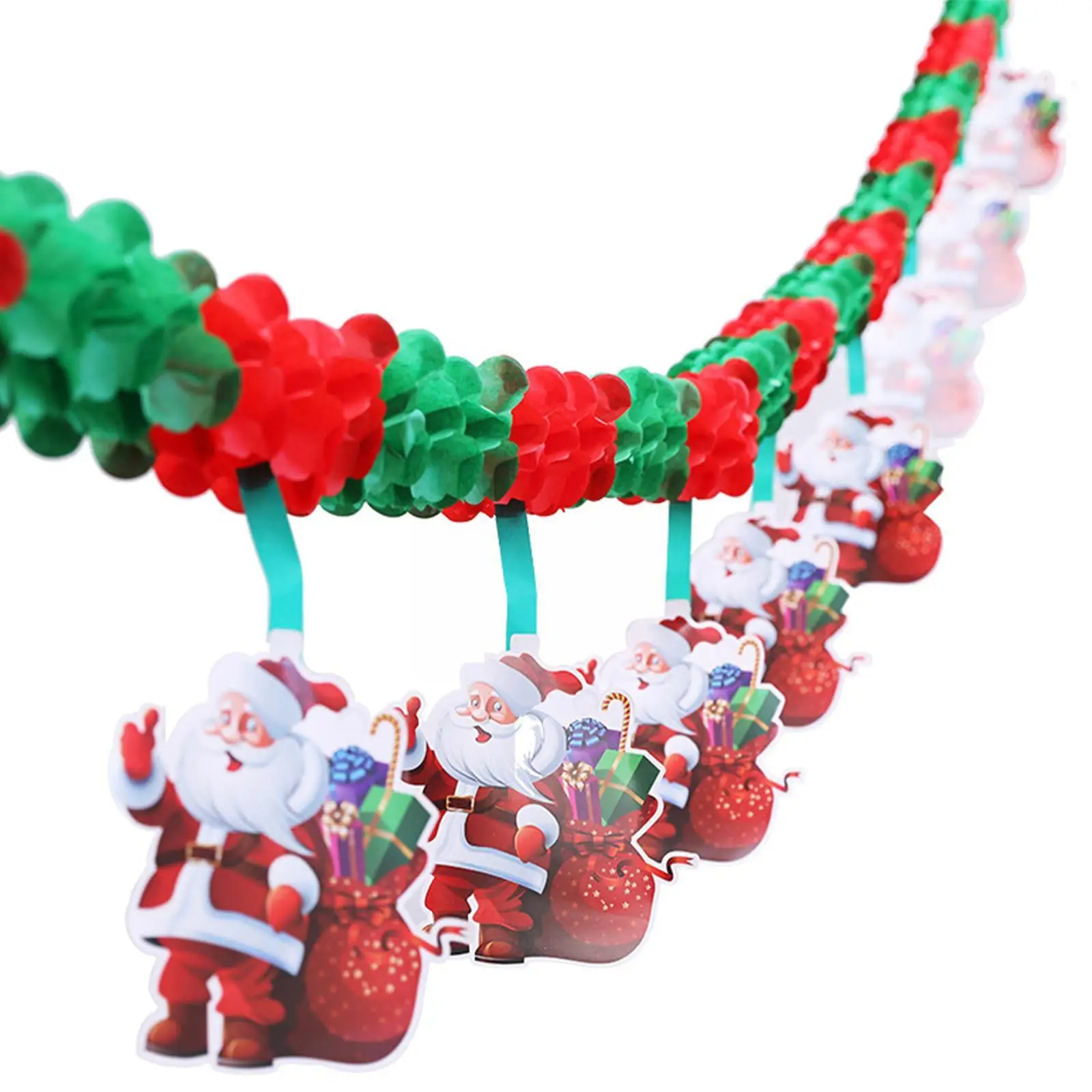 

2.7m Christmas Banners Paper Hanging Flags Home Santa Bunting Xmas Merry Christmas Claus Deer Snowman Tree Decorations Garl E8z9