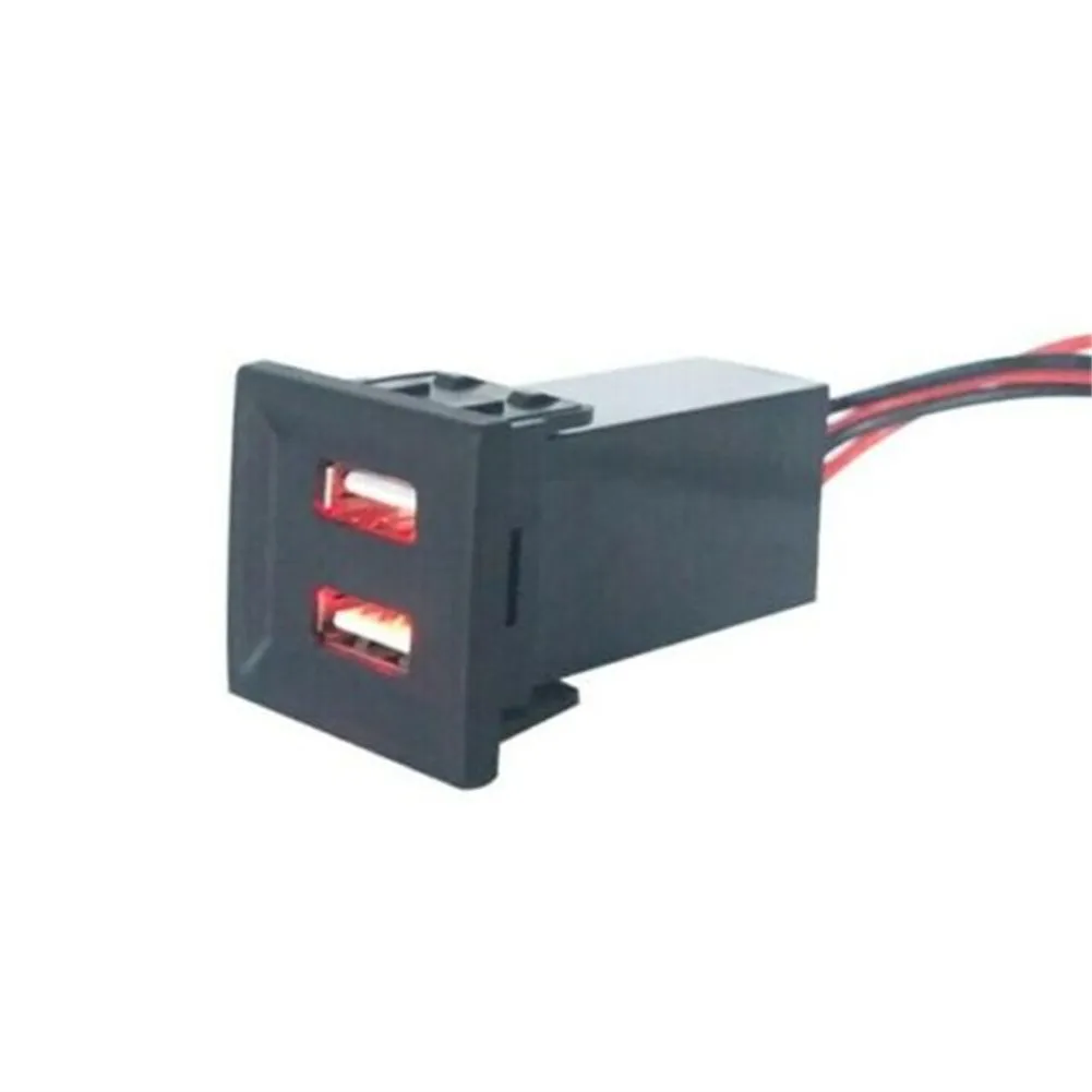 

1x Dual USB Charger Socket Light Embedded Socket Combination Key Wiring Harness For T5 (2003 - 2009/2010) 12-24V