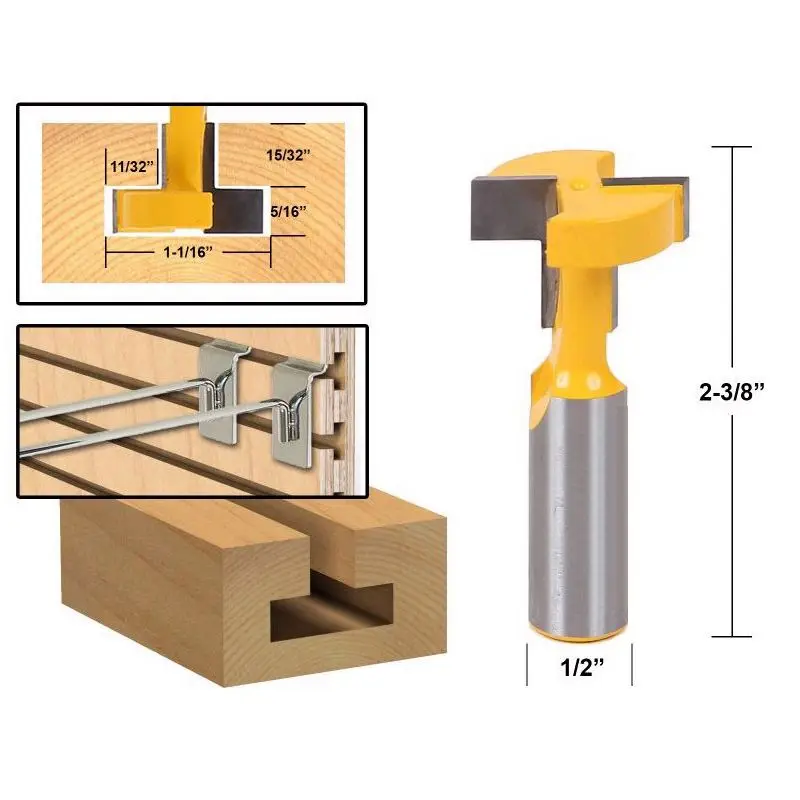 

1/2 Inch Shank Router Bit T-Slot & T-Track Slotting Tenon Cutter Tool