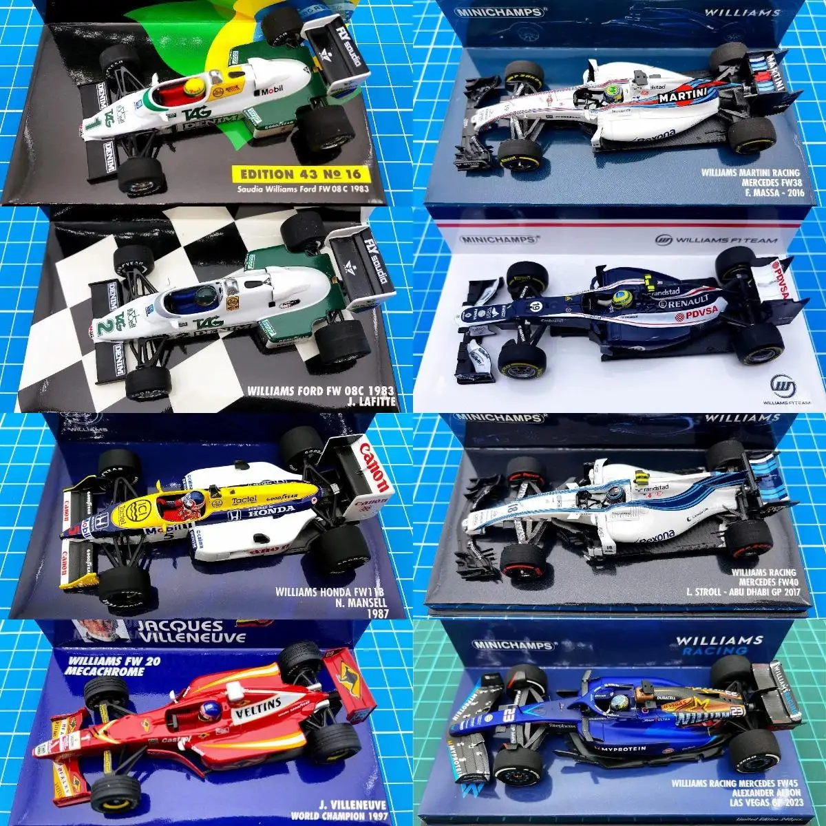 Фото Minichamps 1:43 F1 FW08 FW11 FW20-FW45 Коллекционная модель автомобиля из смолы и металла, лимитированная серия, игрушка-подарок №1