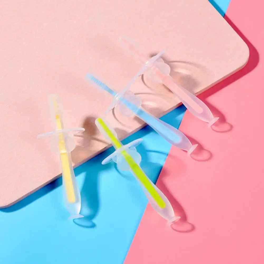 

2Pcs Infant Training Toothbrush Accessory Toddler Toothbrush Burrs-free Compact Bending Prevent Infant Training Toothbrush
