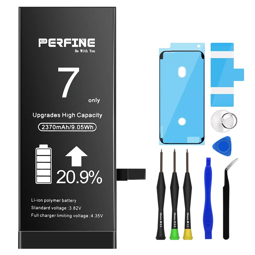 

2023NEW 2370mAh I7 Battery for IPhone 7 A1660 A1778 A1779 New Built-in Battery + Phone Replace Tool USB Lighting Cable Case
