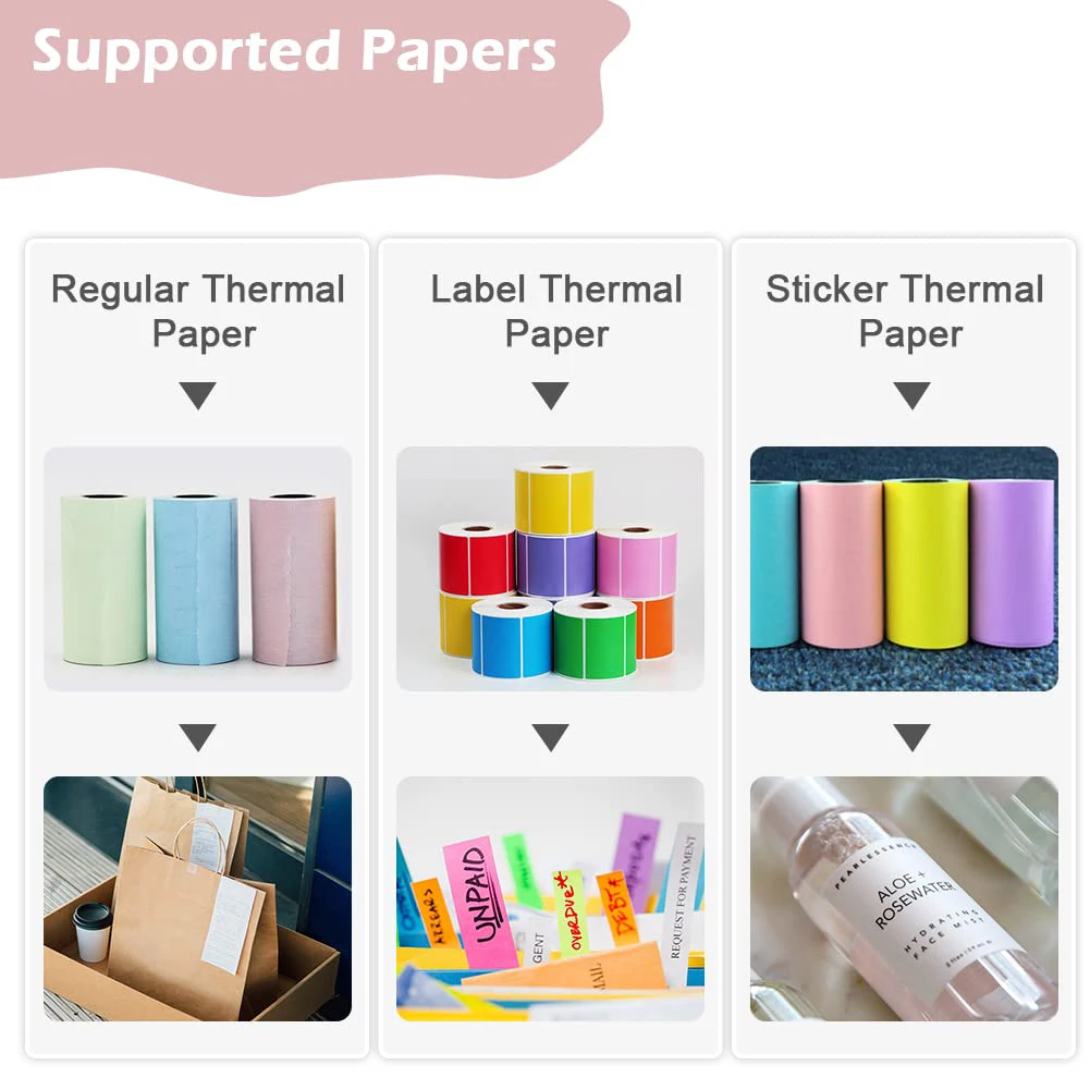 Портативный беспроводной мини-термопринтер BT 200dpi фотоэтикетка памятка